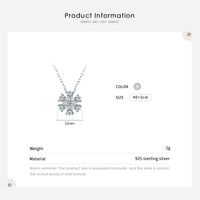 Elegant Flower Sterling Silver Plating Inlay Zircon Rhodium Plated Pendant Necklace main image 4