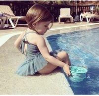Children's Swimsuit Girl's Korean Ins Baby Baby Cute Little Princess Girl Yarn Skirt One Piece Swimsuit main image 4