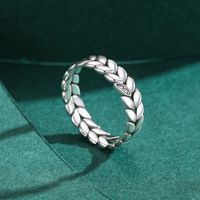 Vintage Style Leaves Sterling Silver Plating Inlay Zircon Thai Silver Rings main image 2