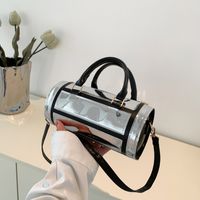 Women's All Seasons Pu Leather Solid Color Basic Cylindrical Zipper Shoulder Bag main image 4