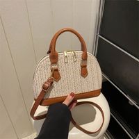 Women's All Seasons Straw Solid Color Classic Style Shell Zipper Shoulder Bag main image 6