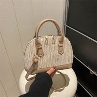 Women's All Seasons Straw Solid Color Classic Style Shell Zipper Shoulder Bag main image 8