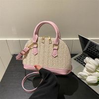 Women's All Seasons Straw Solid Color Classic Style Shell Zipper Shoulder Bag main image 2