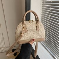 Women's All Seasons Straw Solid Color Classic Style Shell Zipper Shoulder Bag main image 5