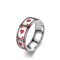 Lucky Spades A Mirror Magic Playing Cards Stainless Steel Ring sku image 12
