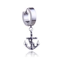 1 Piece Punk Anchor Plating Stainless Steel Earrings sku image 1