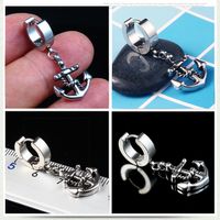 1 Piece Punk Anchor Plating Stainless Steel Earrings main image 4
