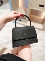 Women's Pu Leather Solid Color Fashion Sequins Square Magnetic Buckle Handbag sku image 2