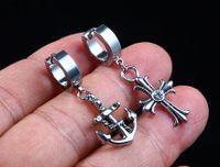 1 Piece Punk Anchor Plating Stainless Steel Earrings main image 3