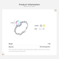 Elegant Oval Sterling Silver Plating Inlay Moonstone Zircon Rhodium Plated Women's Rings Bracelets main image 7