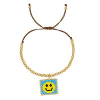 Sweet Smiley Face Seed Bead Golden Balls Wholesale Bracelets sku image 1