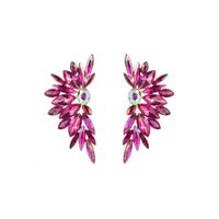 1 Paire Style Baroque Fleur Placage Incruster Alliage Strass Verre Plaqué Or Boucles D'oreilles main image 7