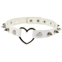 Punk Forma De Corazón Cuero Sintético Ahuecar Mujeres Collar main image 4