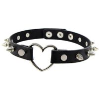 Punk Forma De Corazón Cuero Sintético Ahuecar Mujeres Collar main image 2