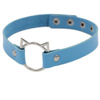 Punk Solid Color Pu Leather Patchwork Women's Choker sku image 4