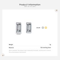 1 Pair Simple Style Rectangle Sterling Silver Plating Inlay Zircon 14k Gold Plated Rhodium Plated Ear Studs main image 4