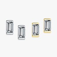 1 Pair Simple Style Rectangle Sterling Silver Plating Inlay Zircon 14k Gold Plated Rhodium Plated Ear Studs main image 3