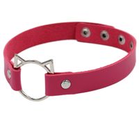 Punk Solid Color Pu Leather Patchwork Women's Choker sku image 6
