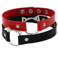 Punk Solid Color Pu Leather Patchwork Women's Choker main image 1