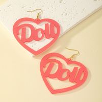 Korean Style Letter Heart Shape Arylic Plating Hollow Out Women's Drop Earrings main image 2