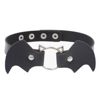 Punk Bat Pu Leather Alloy Halloween Women's Choker sku image 1