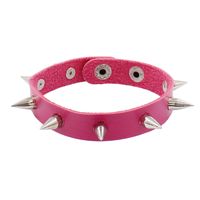 Rock Solid Color Ccb Pu Leather Rivet Unisex Wristband sku image 6