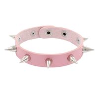 Rock Solid Color Ccb Pu Leather Rivet Unisex Wristband sku image 4