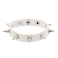 Rock Solid Color Ccb Pu Leather Rivet Unisex Wristband sku image 3