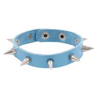 Rock Solid Color Ccb Pu Leather Rivet Unisex Wristband sku image 5