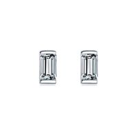 1 Pair Simple Style Rectangle Sterling Silver Plating Inlay Zircon 14k Gold Plated Rhodium Plated Ear Studs sku image 1