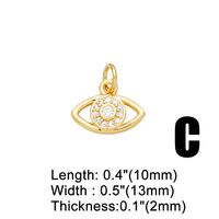 Ins Style Leaf Devil's Eye Dragonfly Copper Plating Inlay Zircon 18k Gold Plated Pendants Jewelry Accessories main image 2