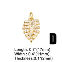 Ins Style Leaf Devil's Eye Dragonfly Copper Plating Inlay Zircon 18k Gold Plated Pendants Jewelry Accessories main image 5