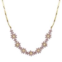 304 Stainless Steel Beaded 14K Gold Plated Sweet Beaded Flower Crystal Beads Necklace main image 2