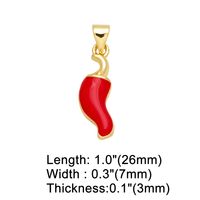 Cute Simple Style Vegetable Pepper Copper Enamel Plating 18k Gold Plated Pendants Jewelry Accessories main image 3
