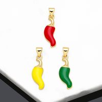 Cute Simple Style Vegetable Pepper Copper Enamel Plating 18k Gold Plated Pendants Jewelry Accessories main image 1