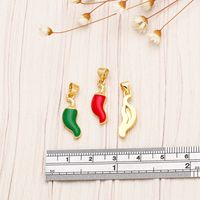 Cute Simple Style Vegetable Pepper Copper Enamel Plating 18k Gold Plated Pendants Jewelry Accessories main image 2