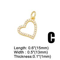 Ins Style Cross Angel Heart Shape Copper Plating Zircon 18k Gold Plated Pendants Jewelry Accessories sku image 3