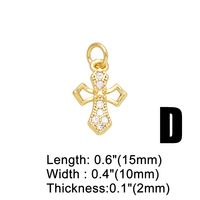 Ins Style Cross Angel Heart Shape Copper Plating Zircon 18k Gold Plated Pendants Jewelry Accessories sku image 4