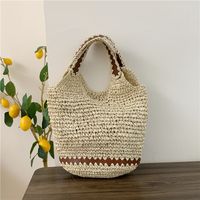 Women's Spring&summer Straw Solid Color Classic Style Square Open Tote Bag Straw Bag main image 4