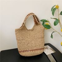 Women's Spring&summer Straw Solid Color Classic Style Square Open Tote Bag Straw Bag main image 5