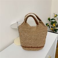 Women's Spring&summer Straw Solid Color Classic Style Square Open Tote Bag Straw Bag main image 8