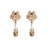 Baroque Style Water Droplets Alloy Plating Inlay Rhinestones Glass Gold Plated Women's Drop Earrings main image 7