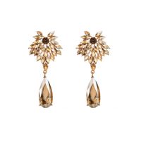 Baroque Style Water Droplets Alloy Plating Inlay Rhinestones Glass Gold Plated Women's Drop Earrings sku image 6