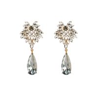 Baroque Style Water Droplets Alloy Plating Inlay Rhinestones Glass Gold Plated Women's Drop Earrings main image 4