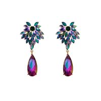 Baroque Style Water Droplets Alloy Plating Inlay Rhinestones Glass Gold Plated Women's Drop Earrings main image 5