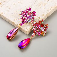 Baroque Style Water Droplets Alloy Plating Inlay Rhinestones Glass Gold Plated Women's Drop Earrings main image 10