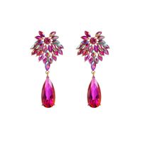 Baroque Style Water Droplets Alloy Plating Inlay Rhinestones Glass Gold Plated Women's Drop Earrings sku image 1