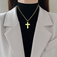 Wholesale Ethnic Style Cross Titanium Steel Pendant Necklace main image 2