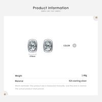 1 Pair Elegant Oval Sterling Silver Plating Inlay Zircon Rhodium Plated Ear Studs main image 4
