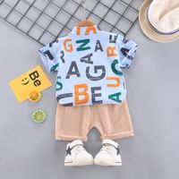 Casual Letter Cotton Polyester Boys Clothing Sets main image 2